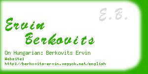 ervin berkovits business card